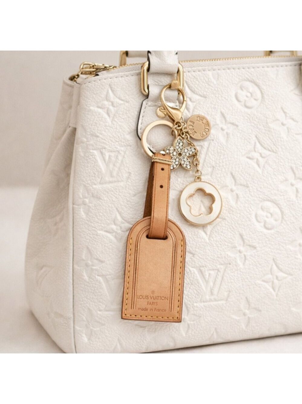 Authentic Louis Vuitton Luggage Tag with Unbranded Keycharm, Keychain, Bagcharm